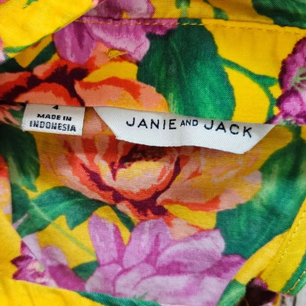 Janie and Jack Tropical Flower Swim Coverup Dress sz 4